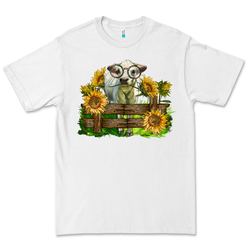 Charolais Heifer With Sunflowers Premium Tee by LillyAllenDesigns | Teevron
