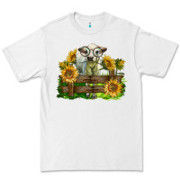 White charolais heifer with sunflowers Premium Tee - LillyAllenDesigns