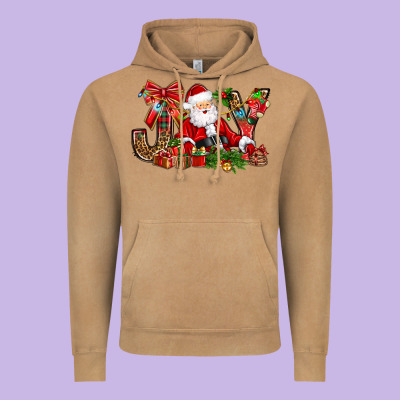 Joy Christmas With Santa Bbs Vintage Hoodie Designed By Bundleandbundleshop