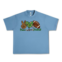 Pebble Blue peace love football Urban Heavy Tee - BundleAndBundleShop