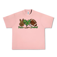 Salmon peace love football Urban Heavy Tee - BundleAndBundleShop