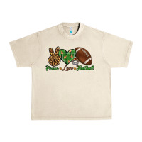 Sandshell peace love football Urban Heavy Tee - BundleAndBundleShop