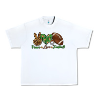 White peace love football Urban Heavy Tee - BundleAndBundleShop