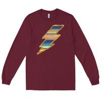 Burgundy Yellow Aztec Patterned Lightning Long Sleeve Tee - Bettercallsaul