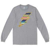 Heather Grey Yellow Aztec Patterned Lightning Long Sleeve Tee - Bettercallsaul