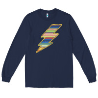Navy Yellow Aztec Patterned Lightning Long Sleeve Tee - Bettercallsaul