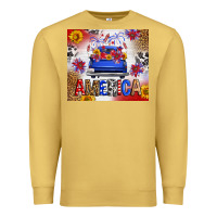 Antique Gold Fourth Of July America Truck Premium Sweatshirt - FaDigitalArtStudio