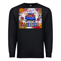 Black Fourth Of July America Truck Premium Sweatshirt - FaDigitalArtStudio