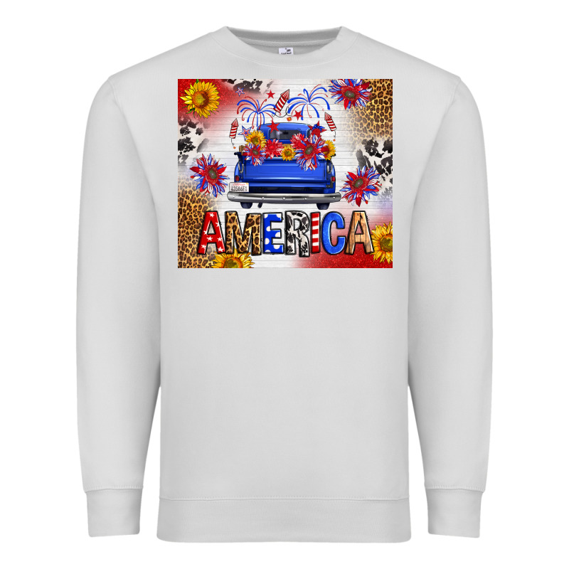 Fourth Of July America Truck Premium Sweatshirt by FaDigitalArtStudio | Teevron