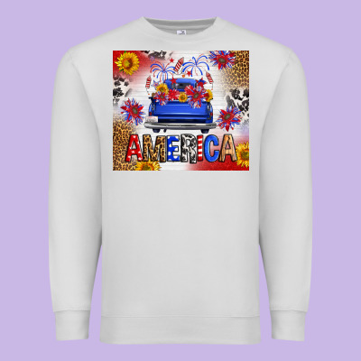 Fourth Of July America Truck Premium Sweatshirt Designed By Fadigitalartstudio