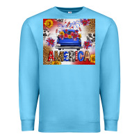 Ocean Blue Fourth Of July America Truck Premium Sweatshirt - FaDigitalArtStudio