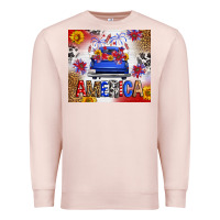 Pale Pink Fourth Of July America Truck Premium Sweatshirt - FaDigitalArtStudio