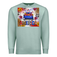 Seafoam Fourth Of July America Truck Premium Sweatshirt - FaDigitalArtStudio