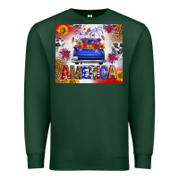 Sports Green Fourth Of July America Truck Premium Sweatshirt - FaDigitalArtStudio