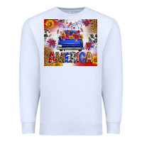 White Fourth Of July America Truck Premium Sweatshirt - FaDigitalArtStudio