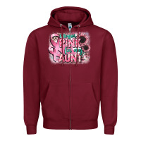 Burgundy i wear pink for my aunt Zipper Hoodie - CowGirlArtShop