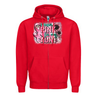 Red i wear pink for my aunt Zipper Hoodie - CowGirlArtShop