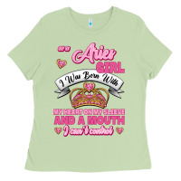 Matcha As A Aries Girl I Was Born With My Heart On My Sleeve And A Mouth Ladies Tee - Jasminsmagicworld
