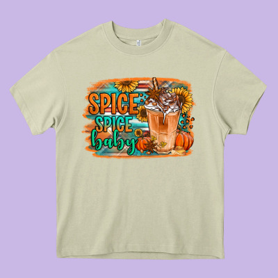 Spice Spice Baby Pumpkin Spice Latte Heavy Core Tee Designed By Jasminsmagicworld