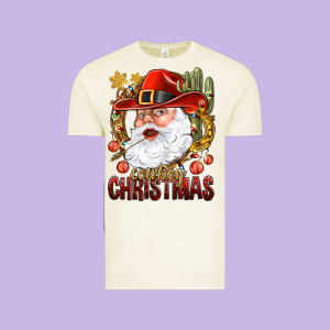 Cowboy Christmas Santa Vintage Tee Designed By Bundleandbundleshop