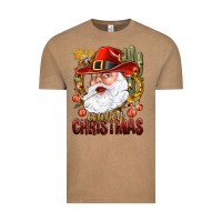 Vintage Coffee Cowboy Christmas Santa Vintage Tee - BundleAndBundleShop