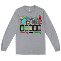 Heather Grey battery life of a teacher monday friday Long Sleeve Tee - RanaPortraitStore