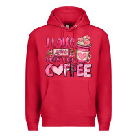 Cardinal i love you more than coffee valentines day Premium Hoodie - OliviaCreatesArt