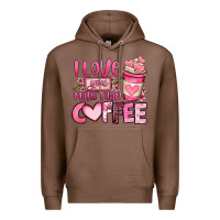 Chestnut i love you more than coffee valentines day Premium Hoodie - OliviaCreatesArt
