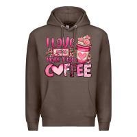 Coffee i love you more than coffee valentines day Premium Hoodie - OliviaCreatesArt