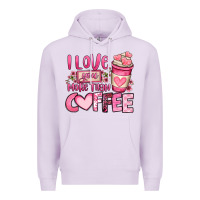 Lilac i love you more than coffee valentines day Premium Hoodie - OliviaCreatesArt
