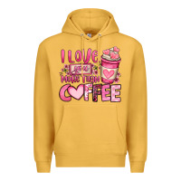 Mustard i love you more than coffee valentines day Premium Hoodie - OliviaCreatesArt