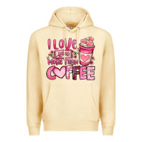 Pina Colada i love you more than coffee valentines day Premium Hoodie - OliviaCreatesArt