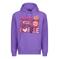 Purple i love you more than coffee valentines day Premium Hoodie - OliviaCreatesArt