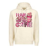 Sandshell i love you more than coffee valentines day Premium Hoodie - OliviaCreatesArt