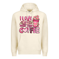 Tofu i love you more than coffee valentines day Premium Hoodie - OliviaCreatesArt
