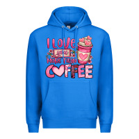 True Royal i love you more than coffee valentines day Premium Hoodie - OliviaCreatesArt