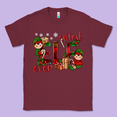 Cutest Elf Ever Christmas Classic Tee Designed By Bundleandbundleshop