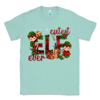 Seafoam Cutest Elf Ever Christmas Classic Tee - BundleAndBundleShop