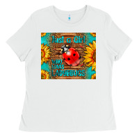 White just a girl who loves ladybugs Ladies Tee - LillyAllenDesigns