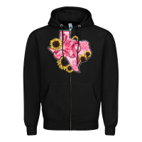 Black texas map breast cancer Zipper Hoodie - CowGirlArtShop