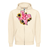 Sandshell texas map breast cancer Zipper Hoodie - CowGirlArtShop