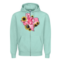 Seafoam texas map breast cancer Zipper Hoodie - CowGirlArtShop