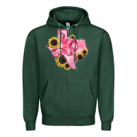 Sports Green texas map breast cancer Zipper Hoodie - CowGirlArtShop