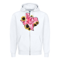 White texas map breast cancer Zipper Hoodie - CowGirlArtShop