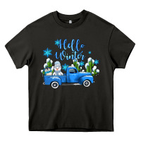 Asphalt hello winter with sniwman and  truck Heavy Core Tee - AdoDesignShop