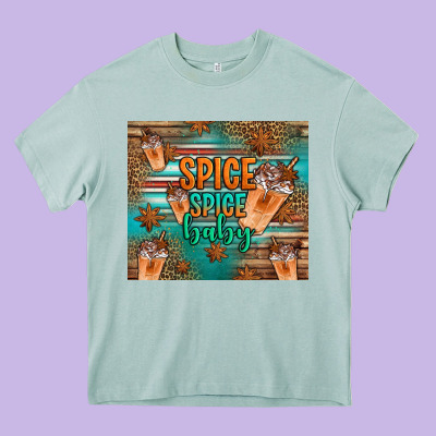 Spice Spice Baby Pumpkin Spice Latte Heavy Core Tee Designed By Jasminsmagicworld