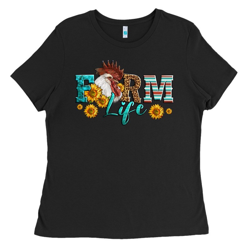 Western Farm Life Rooster Head Ladies Tee by LillyAllenDesigns | Teevron