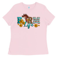 Bubblegum Pink Western Farm Life Rooster Head Ladies Tee - LillyAllenDesigns