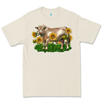 Charolais Bull With Sunflowers Premium Tee | Teevron