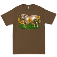 Cacao charolais bull with sunflowers Premium Tee - LillyAllenDesigns
